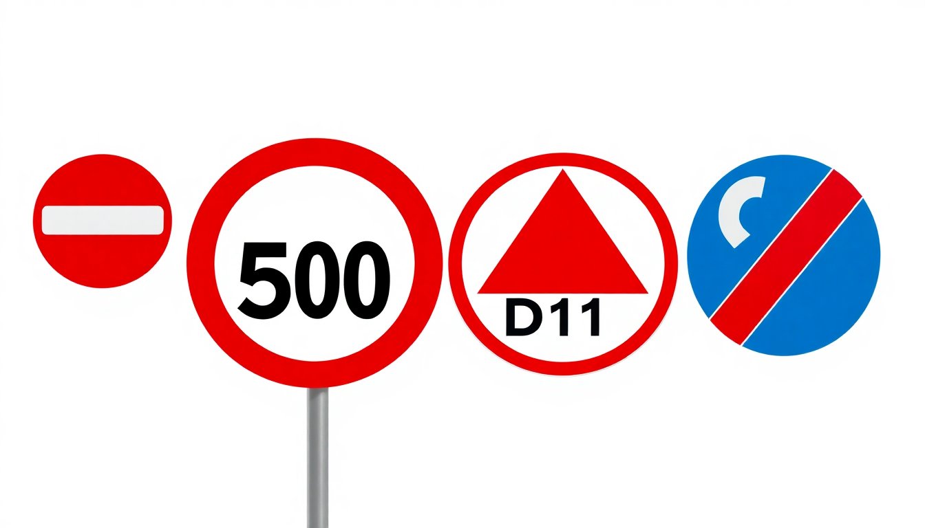 Klik op het C1-bord (rood rond met witte balk, helemaal links).